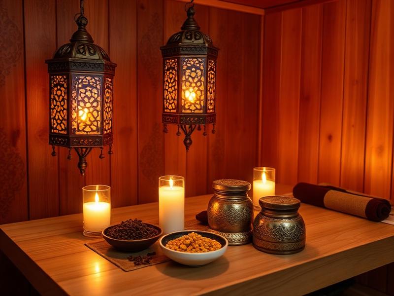 Orientalischer Aufguss mit Zimt, Kardamom und Laternen